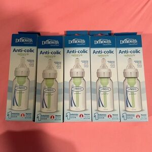 Dr. Brown's Anti-Colic Baby Bottles - White and Green 4oz